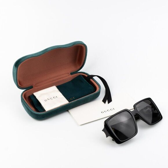 NEW Gucci GG1692S 001 Black Grey Square Women Sunglasses main image 5